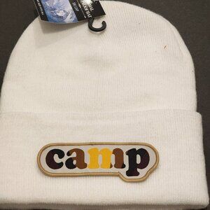 camp (camo) Knit Cuffed Beanie in White